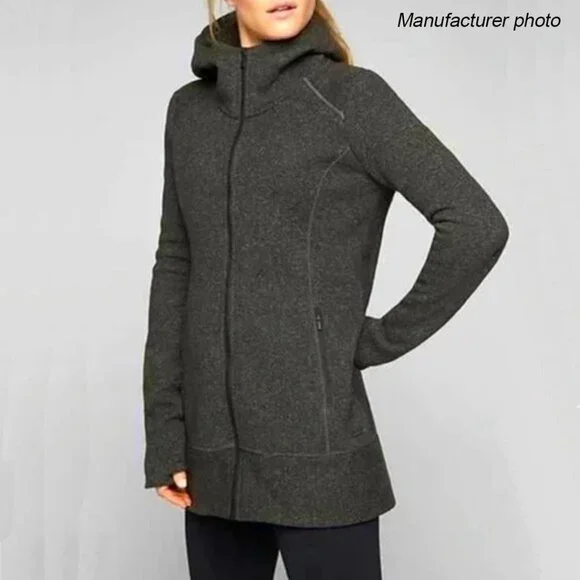 Athleta Cya Stronger Fleece Full-Zip Hoodie Long Jacket - Picture 13 of 13